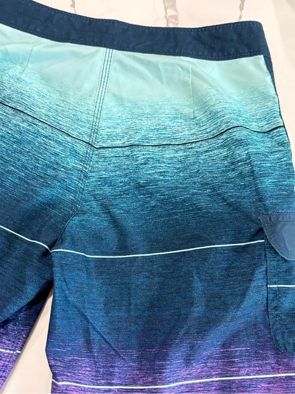 Billabong Ombre Aqua Teal to Purple Boys Board Shorts Swim Trunks Size 25 = 10
